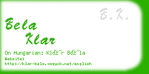 bela klar business card